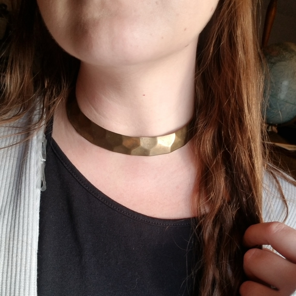 Brass choker necklace